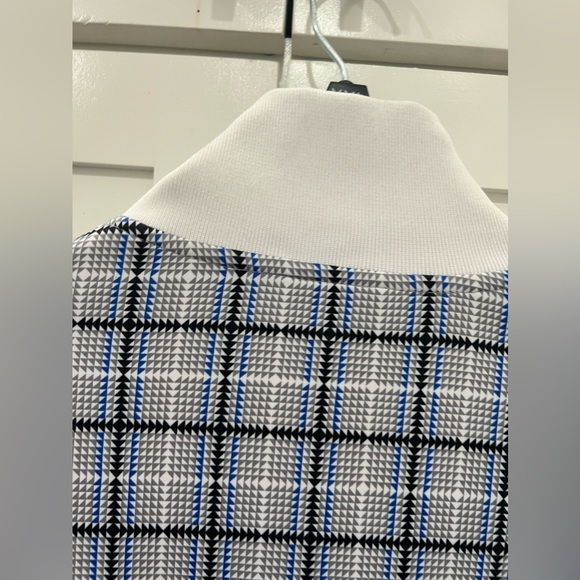 Jian Wang plaid full zip blue and white track jacket Men’s Large - Picture 9 of 16